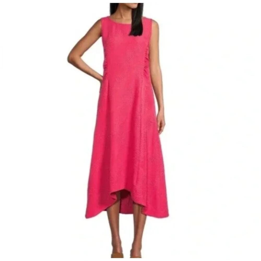 IC Collection Hot Pink Fit Flare Tank Dress, Sz L -- NWT